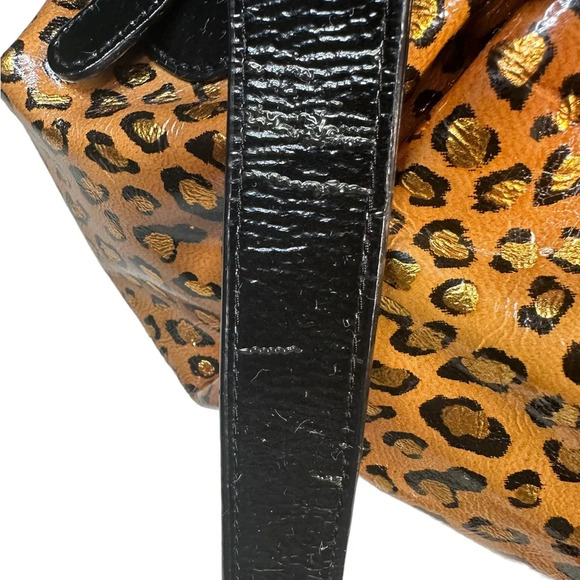 “The Find” Vintage Animal Print Patent Leather Hobo Purse - Picture 12 of 16